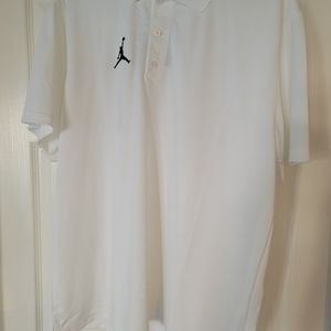 NWT White Jordan Polo with Forest Green Jumpman Size XLarge.